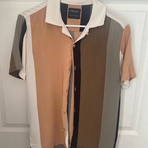 Mens Small Short Sleeve Collared Shirt